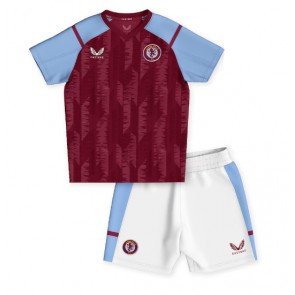 Aston Villa babykläder Hemmatröja barn 2023-24 Korta ärmar (+ Korta byxor)